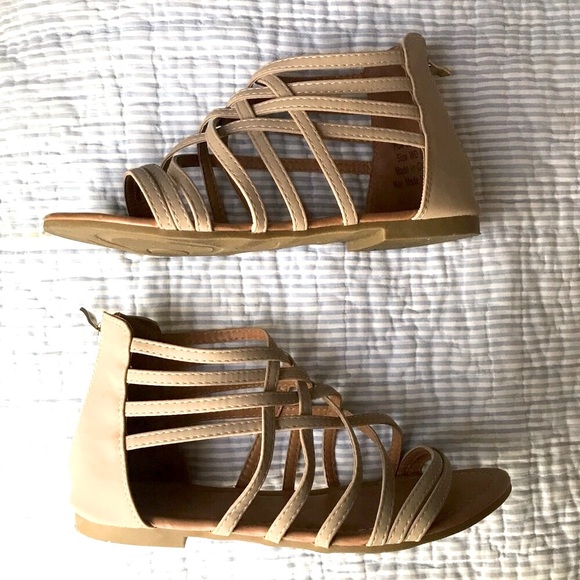 EUC: Free People Strappy Sandals Tan - Picture 2 of 4